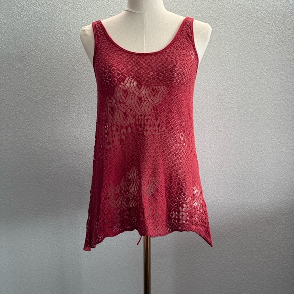 Free People Crochet Back Tie Sleeveless Top Size XS - Picture 2 of 8